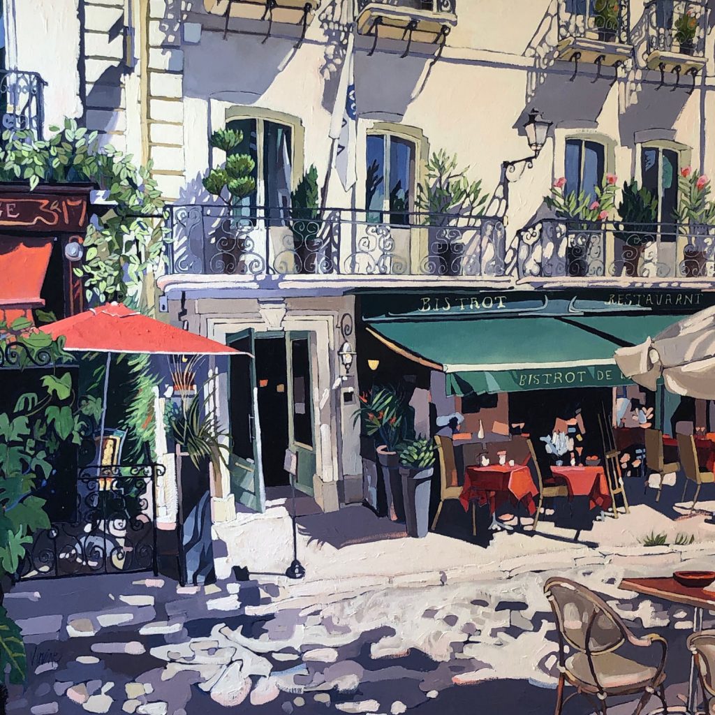 1164-Bistrot, Chino oil on canvas, 40ins x 40ins, £4,000