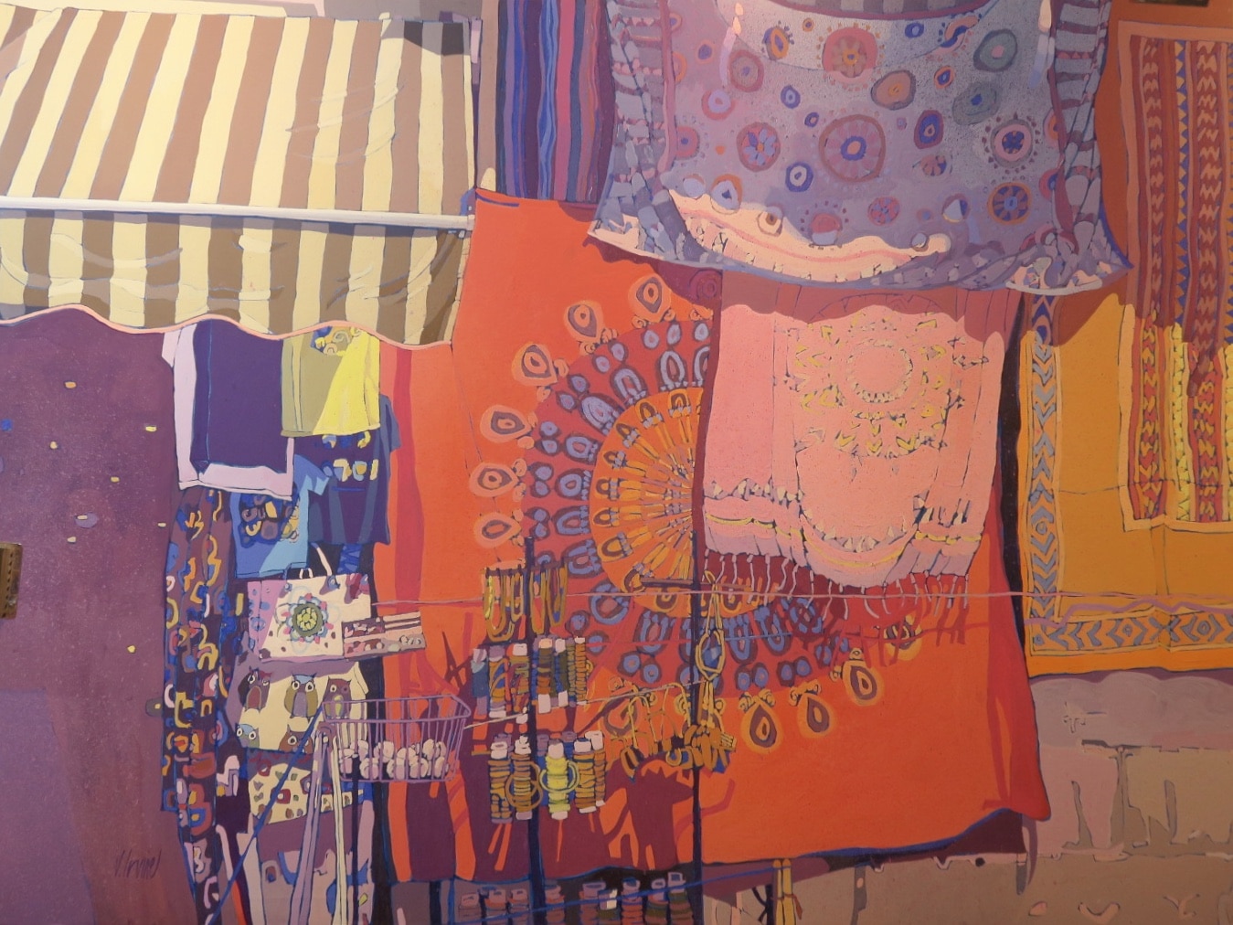 Street stall, Granada, by Jennifer Irvine, oil on canvas, 48ins x 36ins, £4000